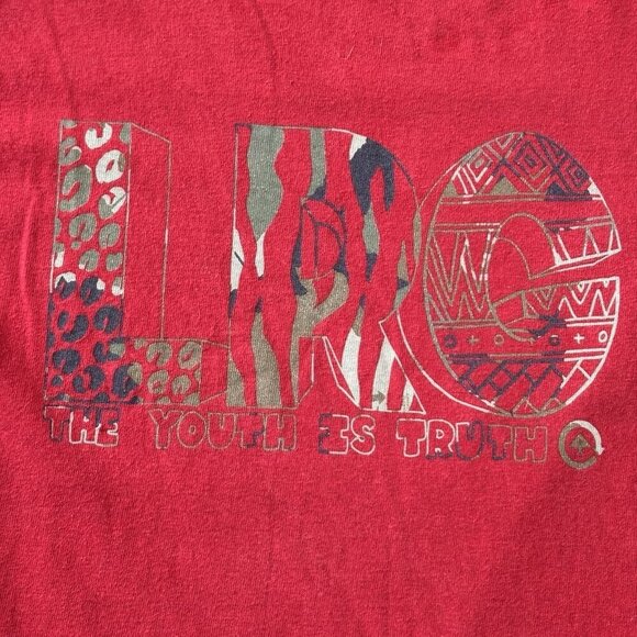 VTG Lifted Research Group LRG  Mens T-shirt Red Size M Graphic Tee Tree Y2K - Picture 3 of 12